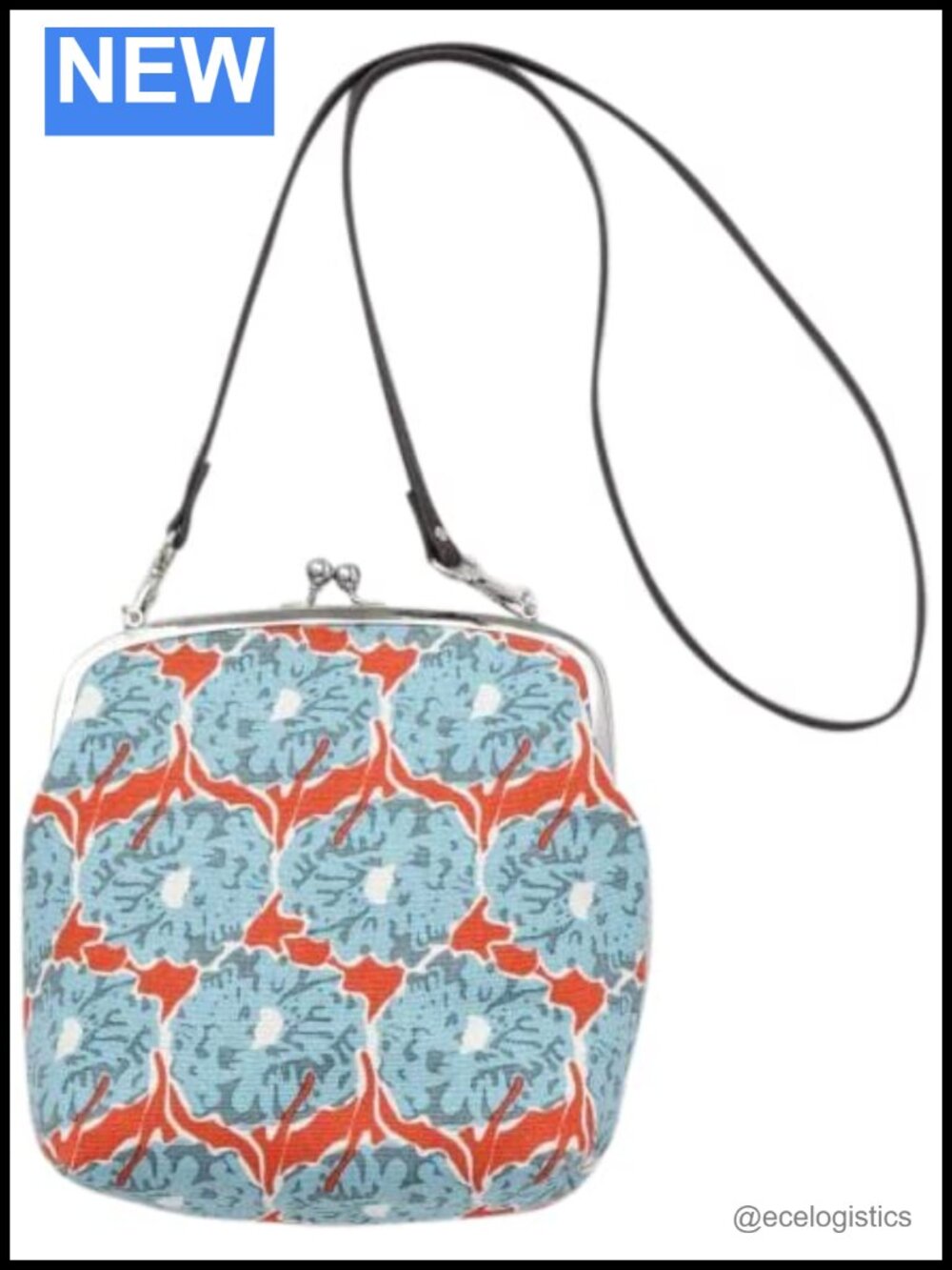 Vintage Japanese Pattern Shoulder Bag Cotton Tote Faux Leather